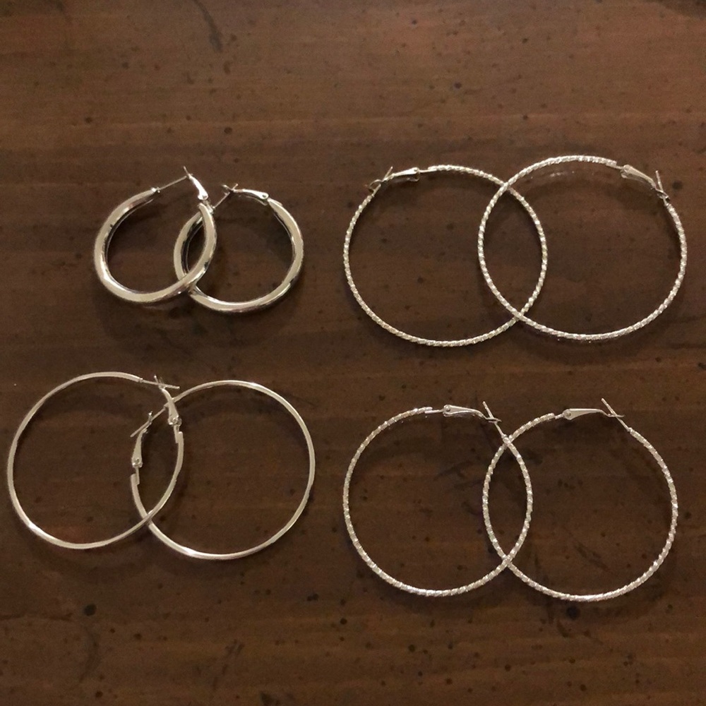 New Four Pack of Hoop Earrings
